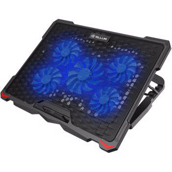 Cooler Tellur Basic 17 inch 5 ventilatoare LED 2xUSB Negru