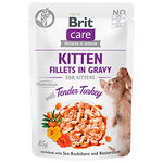 Brit Care Cat Kitten Fillets in Gravy With Tender Turkey, Set 10 X 85 g, Brit Care