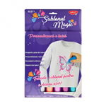 Set Creativ Sablonul Magic Daco, Lipici cu Sclipici+Sablon pentru Personalizarea Obiectelor