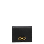 Salvatore Ferragamo SALVATORE FERRAGAMO SALVATORE LEATHER GANCINI WALLET BAG BLACK, Salvatore Ferragamo