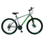 Bicicleta MTB-HT, Schimbator Saiguan, 18 Viteze, Roti 27.5 Inch, Frane pe Disc,  Velors Vulcano V2709A, Gri cu Design Verde
