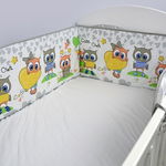 Aparatoare patut 120x60 cm Owls hearts grey