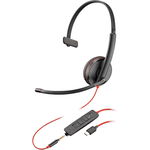 Casca Call Center Plantronics Blackwire C3215, USB-C, Single Unit, Microfon (Negru)