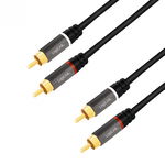 Cablu 2 x RCA la 2 x RCA T-T 0.2m Negru, Logilink CA1205