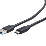 Cablu de Date / Incarcare pentru Smartphone USB 3.0 (T) la USB 3.1 Type-C (T) 36W 1M Negru, Gembird