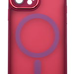 Husa tip MagSafe, Camera Protection Matte Silicon pentru iPhone 13 Pro Rosu, OEM