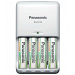 Incarcator Panasonic BQ-CC03E 1KA cu 4 acumulatori tip AA(R06E) inclusi 