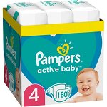 Scutece PAMPERS Active Baby XXL Box nr 4, Unisex, 9-14 kg, 180 buc