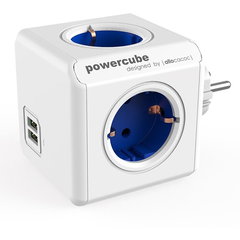 Priza PowerCube ALLOCACOC 1202BL Original, 4 prize, 2xUSB, Albastru