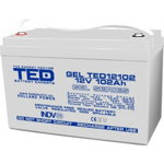 Acumulator 12V GEL Deep Cycle Solar, Dimensiuni 331 x 173 x 213 mm, Baterie 12V 102Ah M8, TED Electric TED003492 A0058592, TED Electric