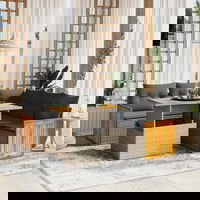 vidaXL Set canapele de grădină cu perne, 6 piese, bej, poliratan, vidaXL