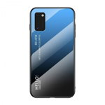 Husa Spate Upzz Gradient Glass Pentru Samsung Galaxy A41 ,spate Sticla Rezistenta , Negru -albastru, Upzz