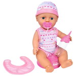 Papusa Simba New Born Baby 30 cm Bebe Darling cu olita si bavetica roz inchis, Simba