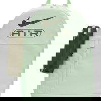 Nike, Set de rucsac din material textil si penar - 20L, Verde pal