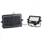 Proiector LED 10W cu senzor PIR panou solar si port USB corp negru lumina neutra IP65, V-Tac