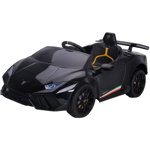 Masinuta electrica Chipolino Lamborghini Huracan black cu scaun din piele si roti EVA, Chipolino