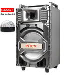 Boxa Portabila Activa Intex Dj , Conectivitate Bluetooth , Port Usb , Sd Card , Aux In , 100 W , Argintiu, Intex