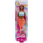 Papusa sirena cu par magenta si coada portocalie, Barbie Dreamtopia, 