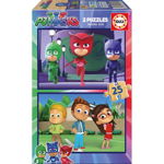 Puzzle din lemn Educa - PJ Masks, 2x25 piese (17448), Educa