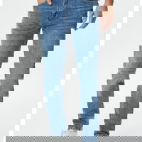 KOTON, Blugi slim fit cu aspect decolorat, Albastru pastel, W34-L30 KOTON, Blugi slim fit cu aspect decolorat, Albastru pastel, W34-L30