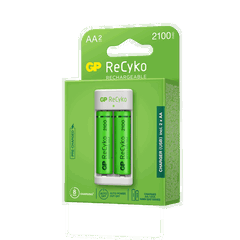 GP Batteries Incarcator Recyko compatibil NiMH (AA/AAA), include 2 x 2100 mAh AA (R6), incarcare USB, 1 LED indicare incarcare