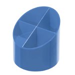 Suport Plastic Pentru Instrumente De Scris, Rotund, 4 Compartimente, Albastru, Herlitz