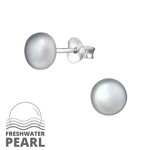 Cercei din argint cu perle naturale 6 mm model DiAmanti DIA6979-Grey, 