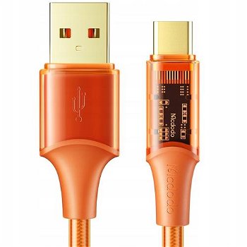 Cablu Mcdodo Amber Series Fast Charging Type-C 100W, 1.2m Orange