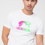 Diesel, Tricou slim fit de bumbac Diegos, Albastru royal, Verde lime, Violet, M