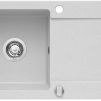 Chiuveta Pyramis LOTUS 1B 1D SNOW, 1 cuva + picurator, gol de incastrare 45 cm, culoare alb