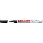 Marker permanent Edding 751 cu vopsea, corp metalic, varf rotund, 1-2 mm, negru, Edding