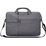Geanta Tech-Protect Pocketbag pentru Laptop de 15-16 inch Gri Inchis, Tech-Protect