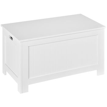 Banca multifunctionala Homcom, Spatiu de depozitare, MDF, 81x40x46cm, Alb