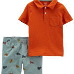 Carter's Set 2 piese tricou si pantaloni scurti Masini