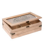 Cutie din lemn vintage pentru ceai 6 compartimente 24 cm x 16 cm x 8 cm, Decorer