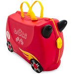 Masinute cu si fara pedale / Valiza pentru copii Ride-On Masina de Curse Rocco Trunki, Rosu, 46 cm