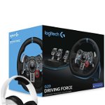 Volan Logitech Driving Force G29 pentru Playstation 5, Playstation 4, Playstation 3, PC + Casti Astro A10, Logitech