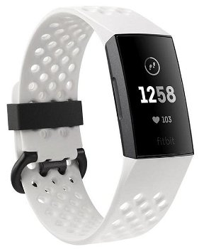 Bratara fitness Fitbit Charge 3, NFC, Graphite, White Silicone