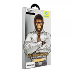 Folie Full Glue Premium Mr. Monkey Full Cover Pentru Samsung Galaxy S10 Rama Negru, Mr Monkey