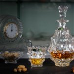 FORTUNE Set 6 pahare si decantor cristal Bohemia whisky