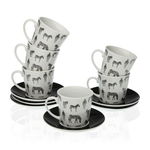 Set de Căni de Cafea Porțelan (12 Piese), BigBuy Cooking