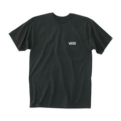 Vans, Tricou cu decolteu la baza gatului si logo discret, Alb/Negru