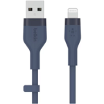 Cablu de incarcare Belkin, Boost Charge Flex, Silicon, USB-A la tip Lightning, 2M, Albastru