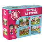 Puzzle 4 in 1, Smile Games, Animale de la ferma (8, 12, 16, 24 piese), Smile Games