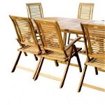 Se mobilier gradina din lemn de acacia, masa cu 8 scaune, Royal