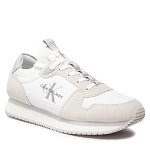 Sneakers Calvin Klein Jeans Runner Sock Laceup Ny-Lth YM0YM00553 Bright White/Amethyst 01W, Calvin Klein Jeans