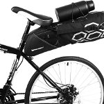 Geantă de șa mare pentru bicicletă Wozinsky, 12 L, neagră (WBB9BK), Wozinsky