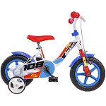 Bicicleta copii Dino Bikes 10' 108 Sport alb si albastru cu frana, Dino Bikes