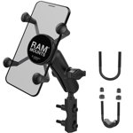 Suport telefon moto, Ram Mounts, Aluminiu, 0.5 - 1.25 inch, Negru