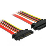 Cablu prelungitor SATA III 22 pini 6 Gb/s T-M (3.3V+5V+12V) 10cm, Delock 84917